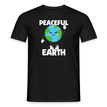 Earth Day - Peaceful Earth - Männer T-Shirt - Schwarz - Vorne - AI Model Male 178 light (178cm)