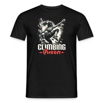 Bouldering Girl Boulderer Rock Climbing Wall - Men's T-Shirt - black - Front - AI Model Male 178 light (178cm)
