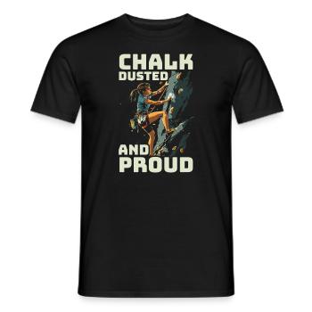 Bouldering Girl Boulderer Rock Climbing Wall - Men's T-Shirt - black - Front - AI Model Male 178 light (178cm)