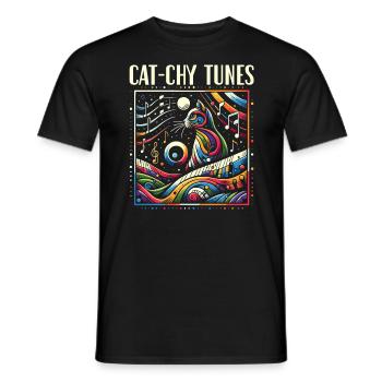 Musique Chat Instrument De Musique Kitty Pet Musicien - T-shirt homme - noir - Devant - AI Model Male 178 light (178cm)
