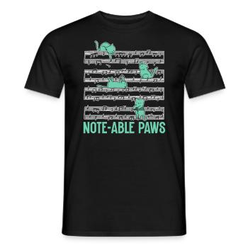 Musique Chat Instrument De Musique Kitty Pet Musicien - T-shirt homme - noir - Devant - AI Model Male 178 light (178cm)
