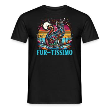 Music Cat Musical Instrument Kitty Pet Musician - Men's T-Shirt - black - Front - AI Model Male 178 light (178cm)