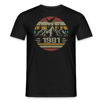 Jahrgang 1981 Original Retro 1981 Geburtstagsgeschenk - Männer T-Shirt - Schwarz - Vorne - AI Model Male 178 light (178cm)