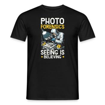 Photographe légiste Enquête sur les scènes de crime - T-shirt homme - noir - Devant - AI Model Male 178 light (178cm)