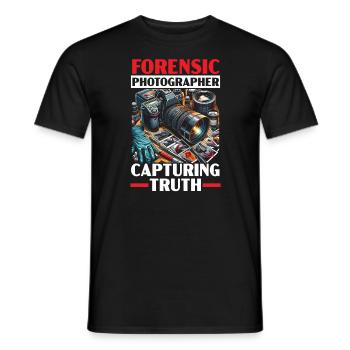 Forensic Photographer Crime Scene Investigation - Men's T-Shirt - black - Front - AI Model Male 178 light (178cm)