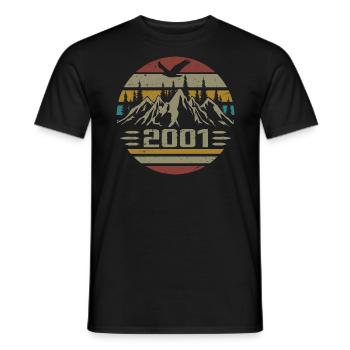 Geboren im Jahr 2001 Original Retro 2001 Geburtstagsgeschenk - Männer T-Shirt - Schwarz - Vorne - AI Model Male 178 light (178cm)