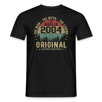 Original 2004 Retro 2004 Geburtstagsgeschenk 2004 - Männer T-Shirt - Schwarz - Vorne - AI Model Male 178 light (178cm)
