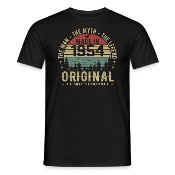 Original 1954 Retro 1954 Geburtstagsgeschenk 1954 - Männer T-Shirt - Schwarz - Vorne - AI Model Male 178 light (178cm)