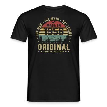 Original 1956 Retro 1956 Geburtstagsgeschenk 1956 - Männer T-Shirt - Schwarz - Vorne - AI Model Male 178 light (178cm)
