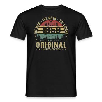 Original 1959 Retro 1959 Geburtstagsgeschenk 1959 - Männer T-Shirt - Schwarz - Vorne - AI Model Male 178 light (178cm)