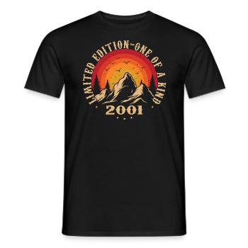 Vintage 2001 Retro 2001 Anniversary Gift 2001 - Men's T-Shirt - black - Front - AI Model Male 178 light (178cm)