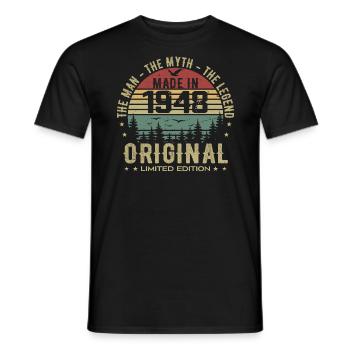 Original 1948 Retro 1948 Cadeau Anniversaire 1948 - T-shirt homme - noir - Devant - AI Model Male 178 light (178cm)