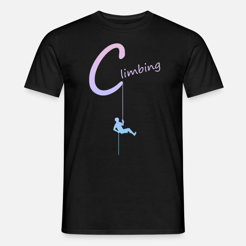climbing, abseilen, klettern, kletterer - Männer T-Shirt - Schwarz