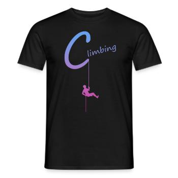 climbing, abseilen, klettern, kletterer - Männer T-Shirt - Schwarz - Vorne - AI Model Male 178 light (178cm)