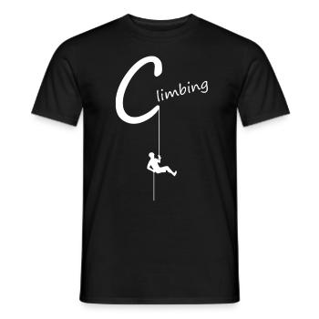 climbing, abseilen, klettern, kletterer - Männer T-Shirt - Schwarz - Vorne - AI Model Male 178 light (178cm)
