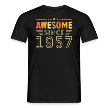 Vintage Legend 1957 Geschenk von 1957 - Jahrgang 1957 - Männer T-Shirt - Schwarz - Vorne - AI Model Male 178 light (178cm)