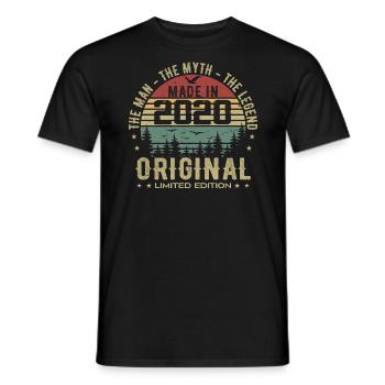 Original 2020 Retro 2020 Geburtstagsgeschenk 2020 - Männer T-Shirt - Schwarz - Vorne - AI Model Male 178 light (178cm)