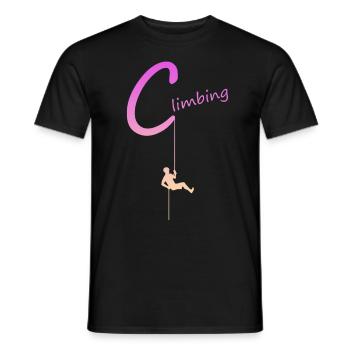 climbing abseilen klettern - Männer T-Shirt - Schwarz - Vorne - AI Model Male 178 light (178cm)
