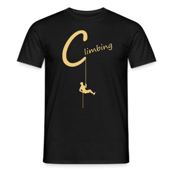 klettern, climb, climbing - Männer T-Shirt - Schwarz - Vorne - AI Model Male 178 light (178cm)
