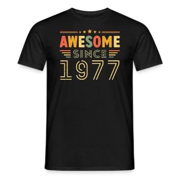 Vintage Legend 1977 Geschenk von 1977 - Jahrgang 1977 - Männer T-Shirt - Schwarz - Vorne - AI Model Male 178 light (178cm)