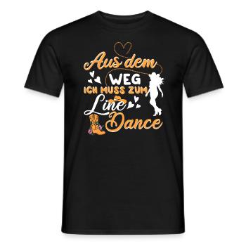 Line Dance Linedance Tanzen Aus dem Weg - Männer T-Shirt - Schwarz - Vorne - AI Model Male 178 light (178cm)