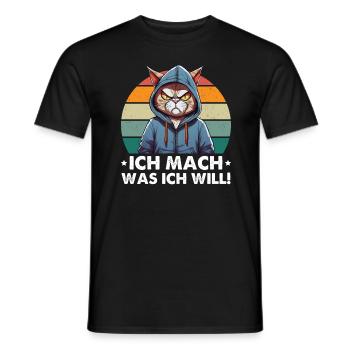 Je fais ce que je veux - Cool Cat - T-shirt homme - noir - Devant - AI Model Male 178 light (178cm)