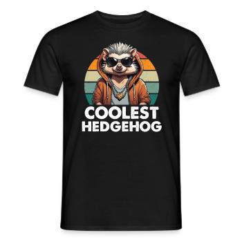 Coolest Hedgehog - Men's T-Shirt - black - Front - AI Model Male 178 light (178cm)