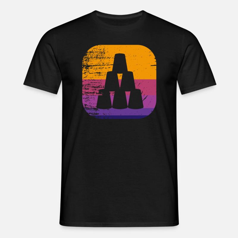 Cup Stacking Retro - Men's T-Shirt - black