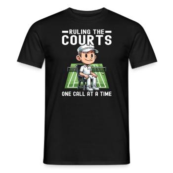 Tennis Schiedsrichter Schiedsrichter Sportspiel Offizieller Schiedsrichter - Männer T-Shirt - Schwarz - Vorne - AI Model Male 178 light (178cm)