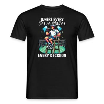 Tennis Umpire Ref Sports Game Official Referee - Men's T-Shirt - black - Front - AI Model Male 178 light (178cm)