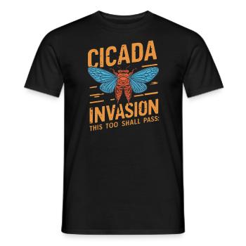 Cicada Invasion Insect Brood Cicada Survivor - Men's T-Shirt - black - Front - AI Model Male 178 light (178cm)