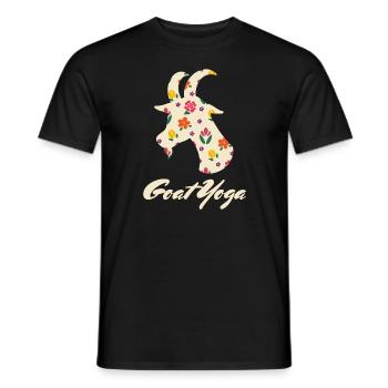Goat Yoga Ziegen Yoga - Männer T-Shirt - Schwarz - Vorne - AI Model Male 178 light (178cm)