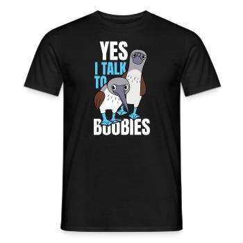 Talk To Boobies Blue-footed Booby Bird - Men's T-Shirt - black - Front - AI Model Male 178 light (178cm)