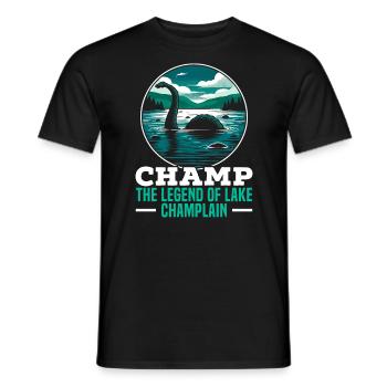 Champ Mythique Champy Cryptozoologie Cryptid - T-shirt homme - noir - Devant - AI Model Male 178 light (178cm)