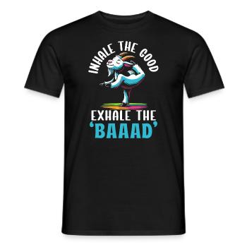 Professeur de yoga drôle de méditation de yoga de chèvre Namaste - T-shirt homme - noir - Devant - AI Model Male 178 light (178cm)