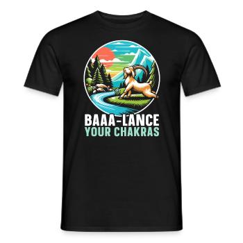 Professeur de yoga drôle de méditation de yoga de chèvre Namaste - T-shirt homme - noir - Devant - AI Model Male 178 light (178cm)