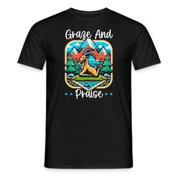 Professeur de yoga drôle de méditation de yoga de chèvre Namaste - T-shirt homme - noir - Devant - AI Model Male 178 light (178cm)