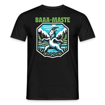 Professeur de yoga drôle de méditation de yoga de chèvre Namaste - T-shirt homme - noir - Devant - AI Model Male 178 light (178cm)