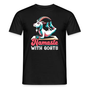 Professeur de yoga drôle de méditation de yoga de chèvre Namaste - T-shirt homme - noir - Devant - AI Model Male 178 light (178cm)