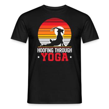 Funny Goat Yoga Meditation Yoga Instructor Namaste - Men's T-Shirt - black - Front - AI Model Male 178 light (178cm)