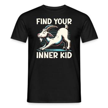 Professeur de yoga drôle de méditation de yoga de chèvre Namaste - T-shirt homme - noir - Devant - AI Model Male 178 light (178cm)