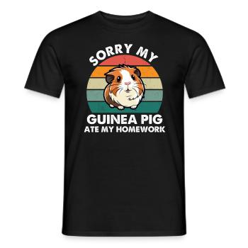Sorry My Guinea Pig Ate My Homework - Men's T-Shirt - black - Front - AI Model Male 178 light (178cm)