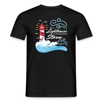 Be A Lighthouse Leuchtturm - Männer T-Shirt - Schwarz - Vorne - AI Model Male 178 light (178cm)