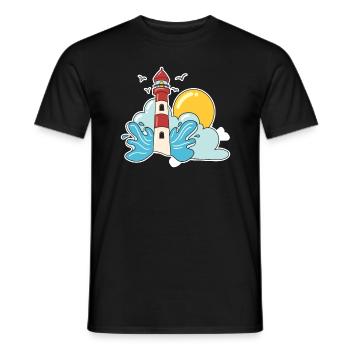 Retro Leuchtturm - Männer T-Shirt - Schwarz - Vorne - AI Model Male 178 light (178cm)