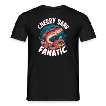 Cerise, Barbe, Poisson, Aquarium, Eau douce, Aquariophilie, - T-shirt homme - noir - Devant - AI Model Male 178 light (178cm)
