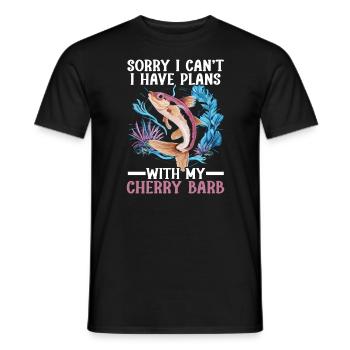 Poisson barbelé cerisier Poisson d'aquarium d'eau douce Aquariste - T-shirt homme - noir - Devant - AI Model Male 178 light (178cm)
