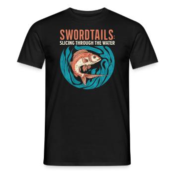 Swordtail Fish Freshwater Aquarium Fish Aquarist - Men's T-Shirt - black - Front - AI Model Male 178 light (178cm)