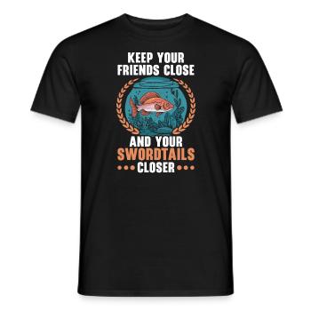 Swordtail Fish Freshwater Aquarium Fish Aquarist - Men's T-Shirt - black - Front - AI Model Male 178 light (178cm)