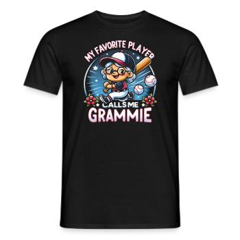 Baseball Oma Großmutter Großelterntag - Männer T-Shirt - Schwarz - Vorne - AI Model Male 178 light (178cm)