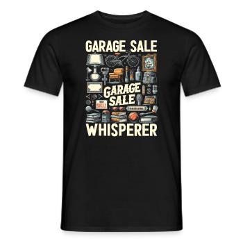 Flohmarkt Sprichwort Einkaufen Sparsamkeit Sparsamkeit - Männer T-Shirt - Schwarz - Vorne - AI Model Male 178 light (178cm)